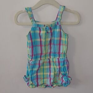 Colorful Plaid Infant Romper
